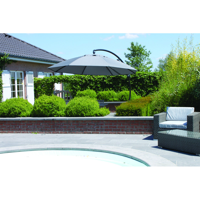 Parasol déporté et inclinable Easy Sun titanium Ø 375 cm SUNGARDEN