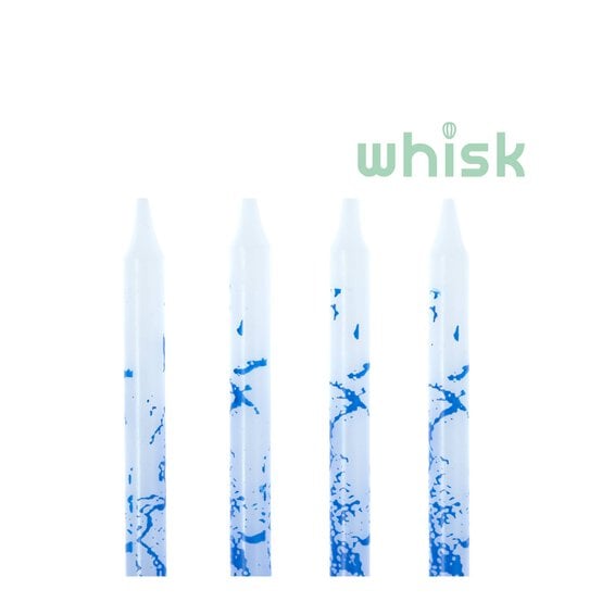 Whisk Blue Marbled Candles 24 Pack