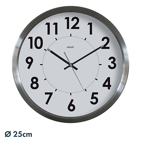 Horloge Inox Stan diamètre 25cm - Orium