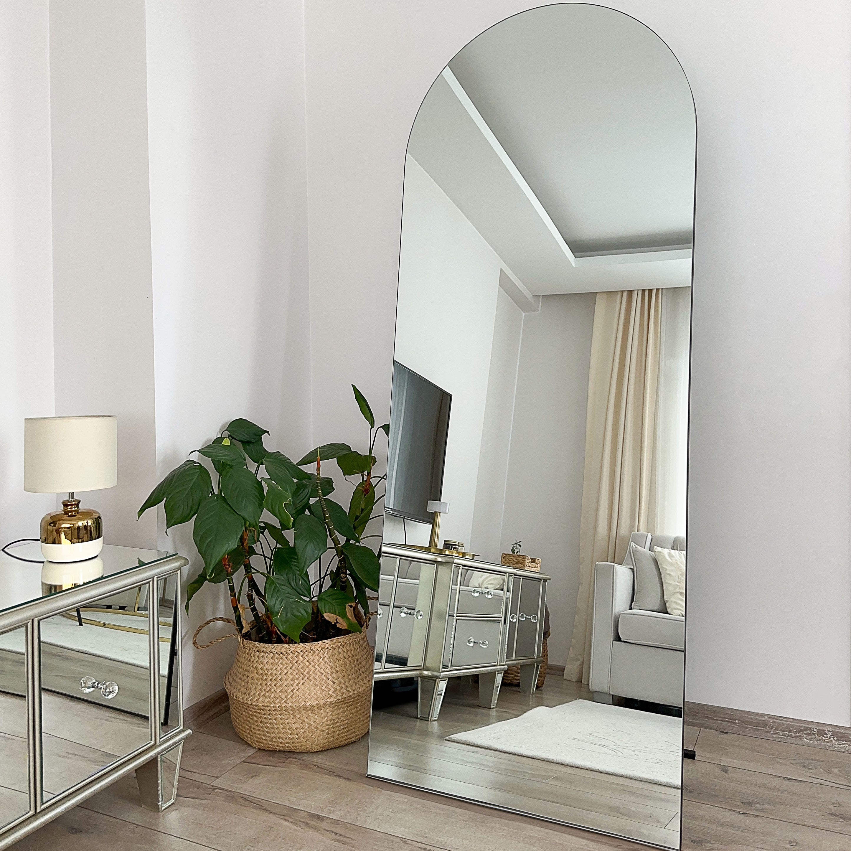 by fonq Tidea Staande Spiegel Ovaal Zonder Rand - 180 x 70 cm