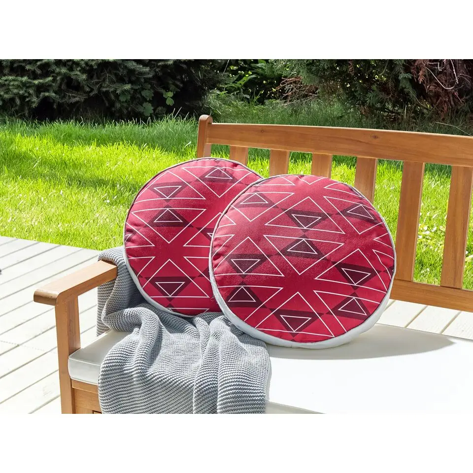 MEZZANO - Tuinkussen set van 2 - Roze - ? 40 cm - Polyester