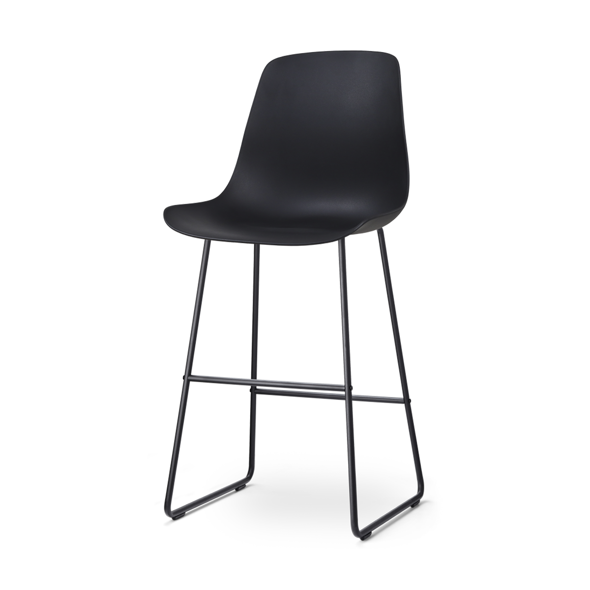 Nolon Nino-Pip Barkruk Zwart - Kunststof - Zwart Onderstel - 75 cm
