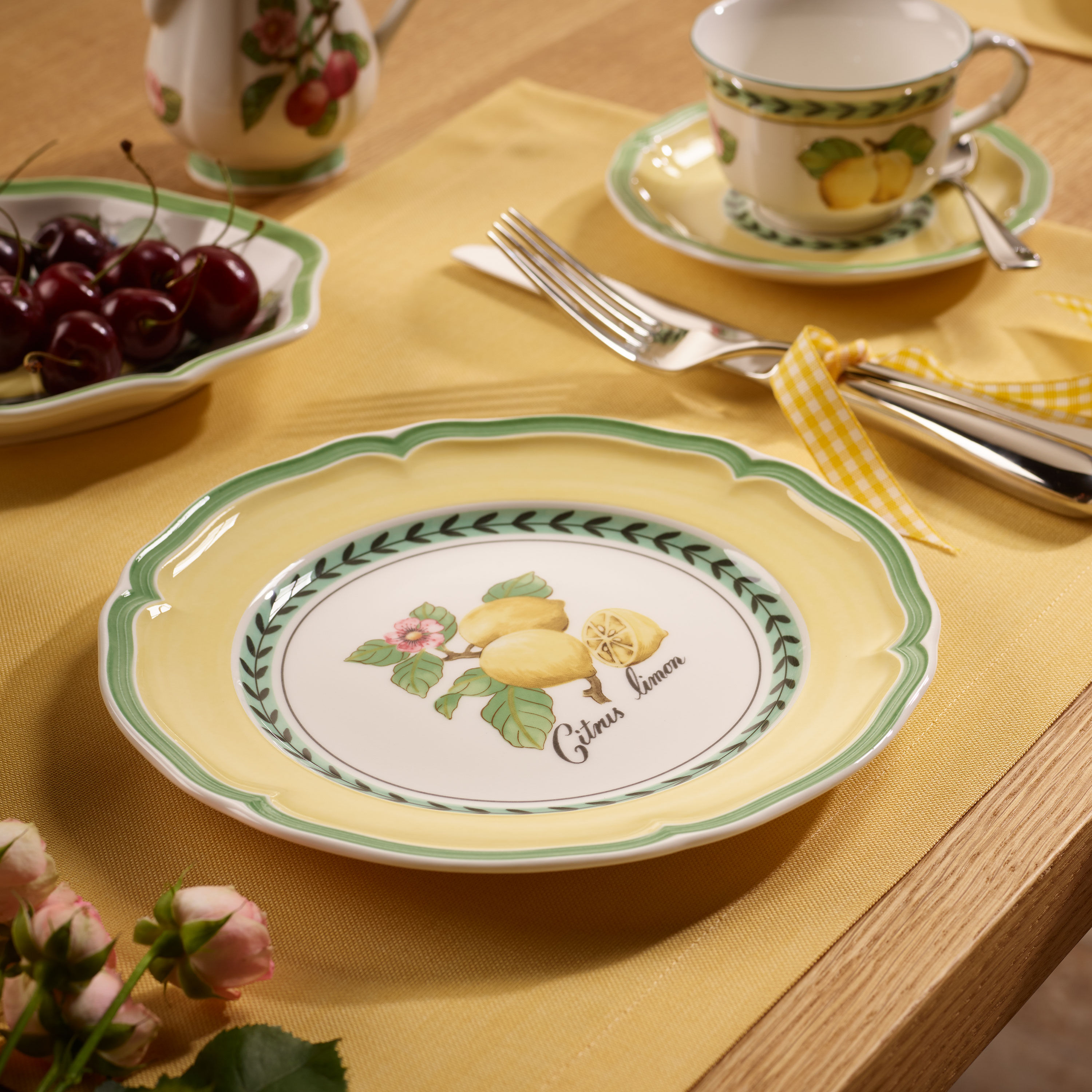French Garden Salad/ Dessert Plate - Multi-colored, 8.2'', Premium Porcelain