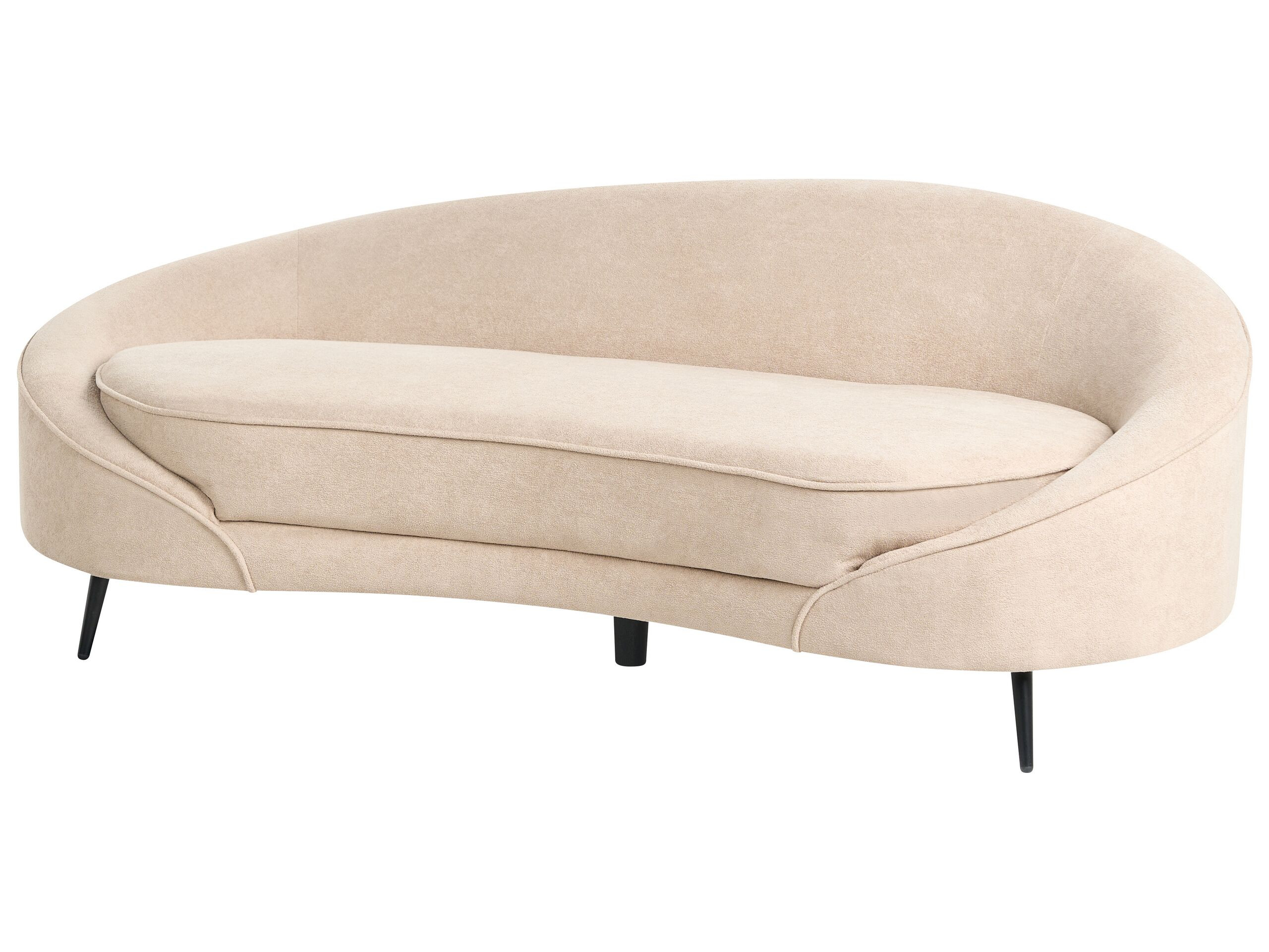 Sofa boucle w stylu glamour jasnobeżowa
