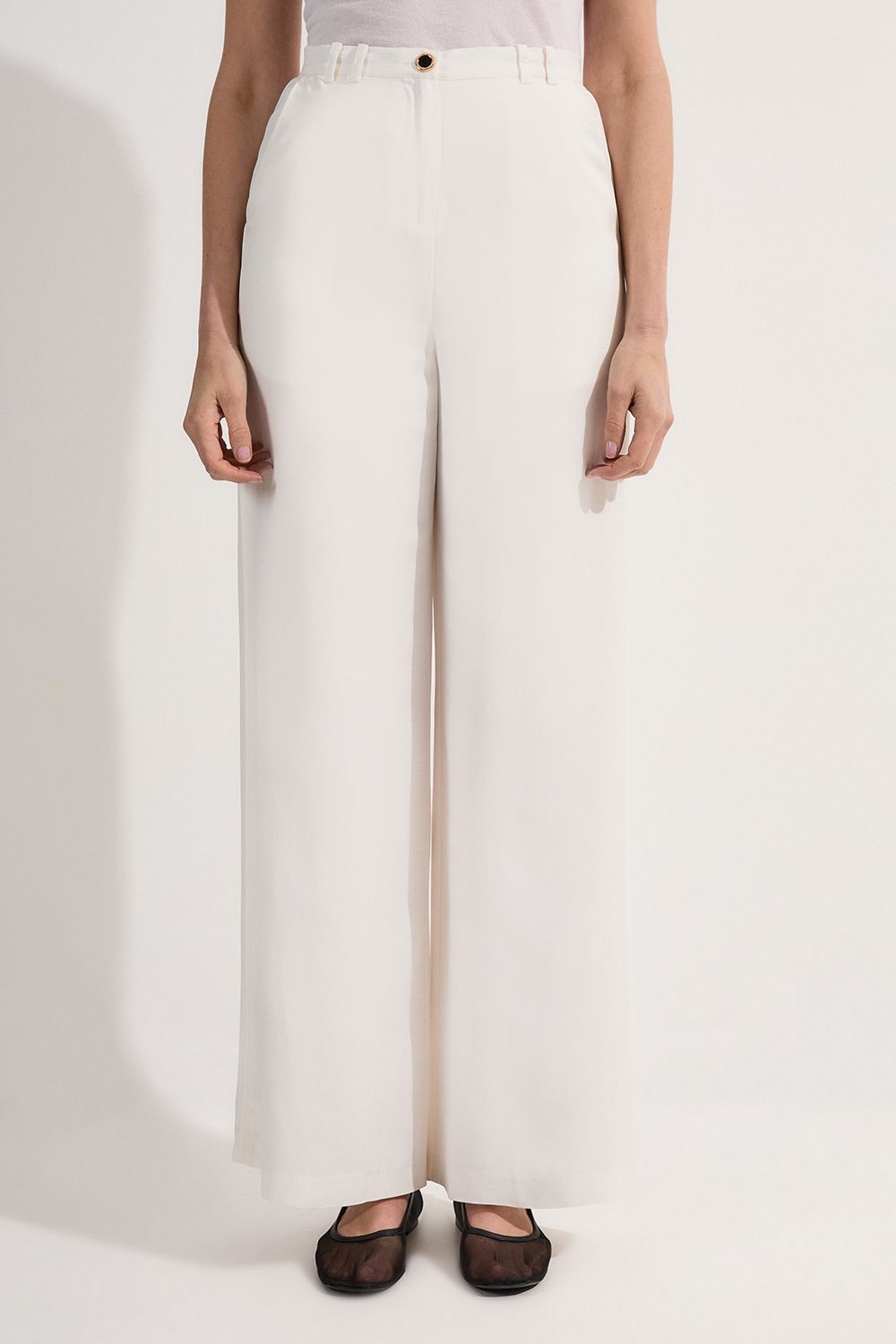 KarenMillen Premium Viscose Linen Woven Straight Leg Trouser