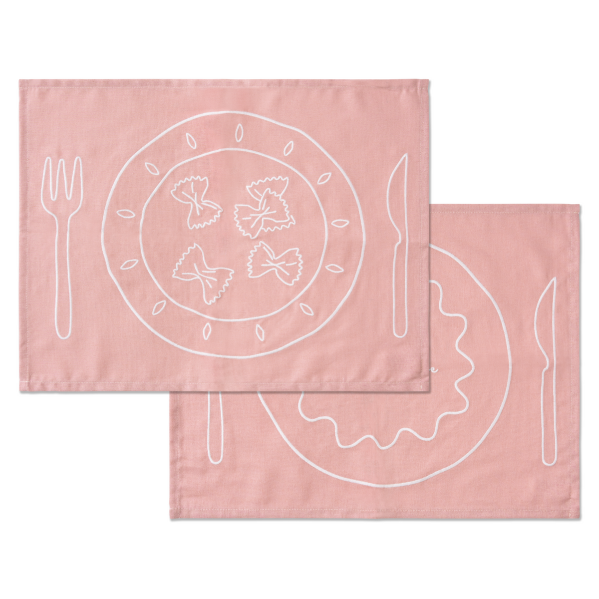 Kulu Club placemats - pasta borden - linnenmix - set van 2