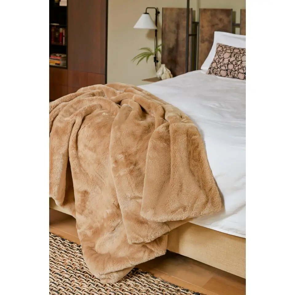 Mica Decorations Bronte Fleece Deken - L200 x B150 cm - Beige