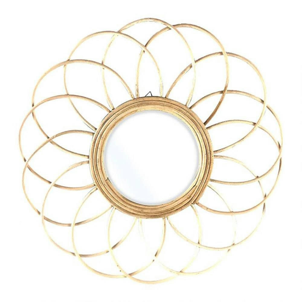- Miroir marguerite rotin D38,5cm