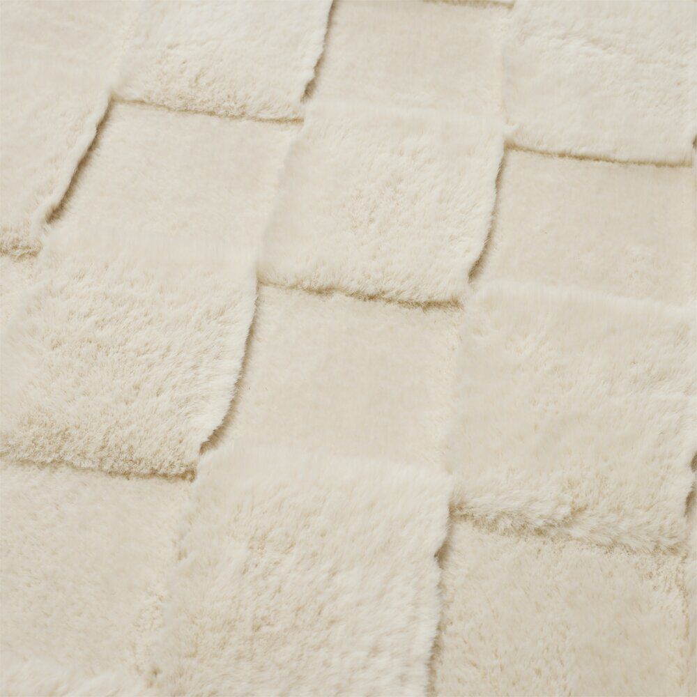 Tapis rectangulaire texturé polyester beige 120x170cm (2 modèles)