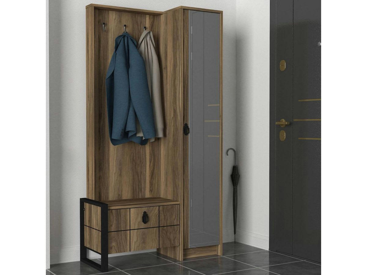 HANNA - HANNA Meuble d'entrée noyer