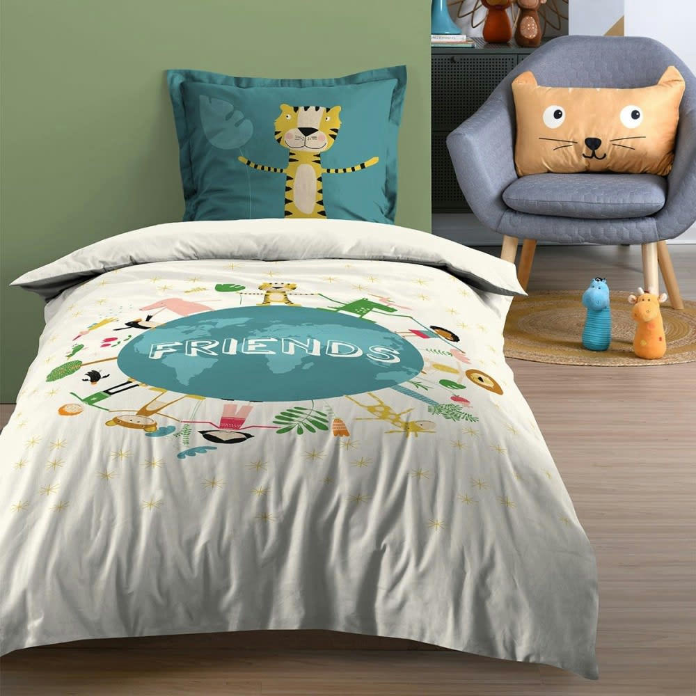 AMIS - Housse de couette 140x200 + 1 taie coton