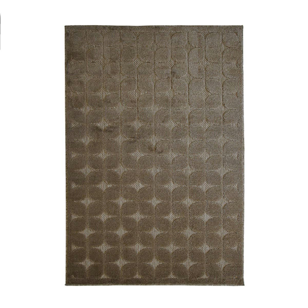 NEW - Tapis extérieur et intérieur motif fifties en relief beige 160x220