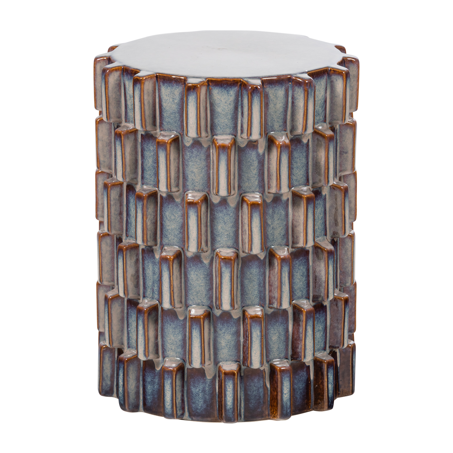 WOOOD decoratieve bijzettafel Ø 35 cm Axu - Keramiek - Grijsblauw - 45x35x35