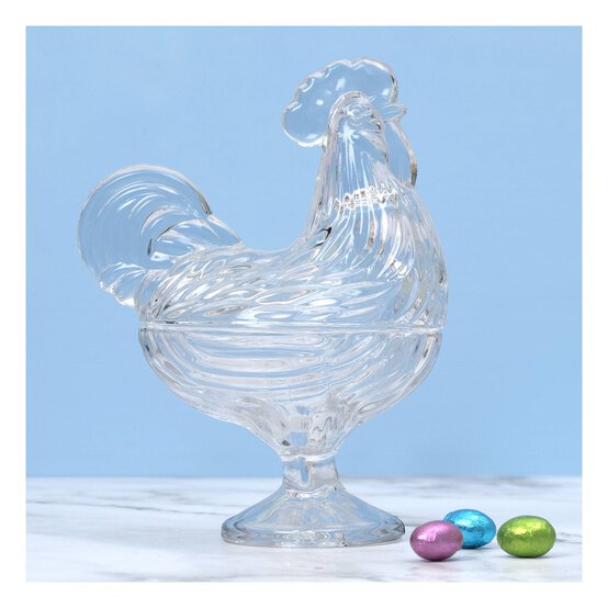 Hen Glass Storage Jar 22cm