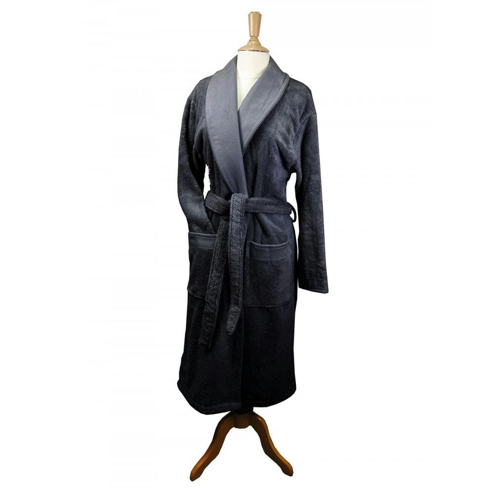 ELEA ANTHRACITE - Peignoir  pur coton anthracite M