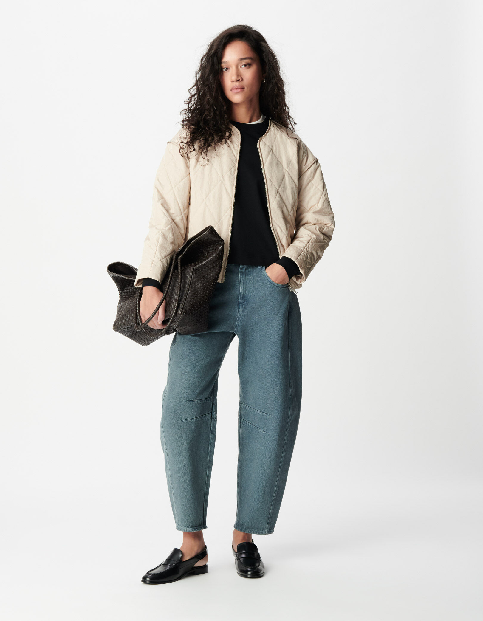 Sous-doudoune beige oversize Femme