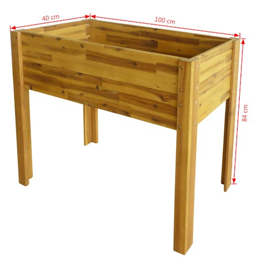 NNEVL Raised Garden Raised Bed Solid Acacia Wood