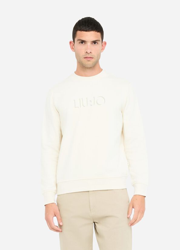 Felpa in cotone con logo