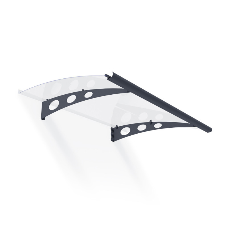 Marquise de porte Garamond gris foncé 135 x 90,5 cm CANOPIA