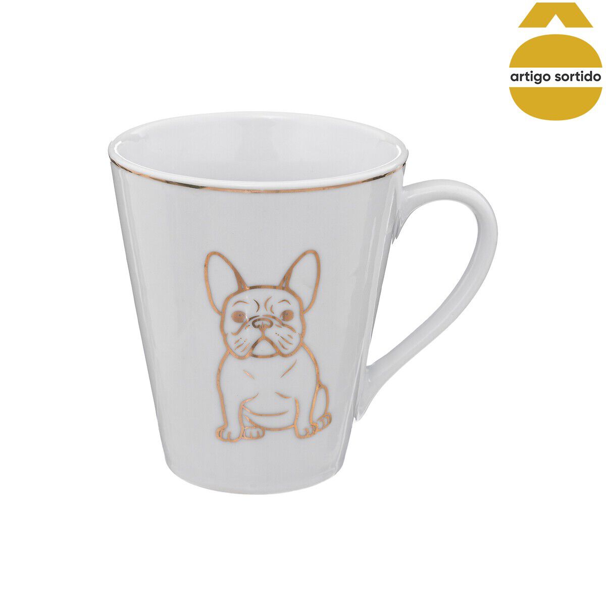 Caneca decorativa bulldog em porcelana 31cl