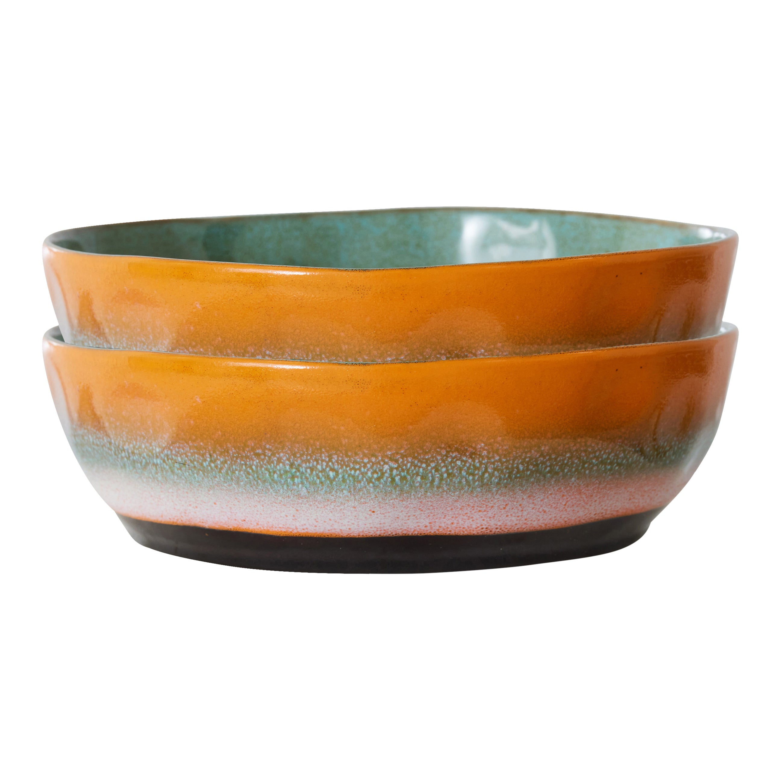 HKliving 70's Diep Bord Ø 19,5 cm - Set van 2 - Golden Hour