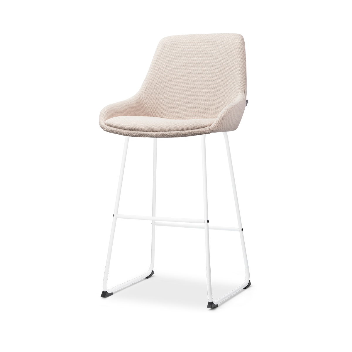 Nolon Nino-Isa Barkruk Beige - Stof - Wit Onderstel - 75 cm