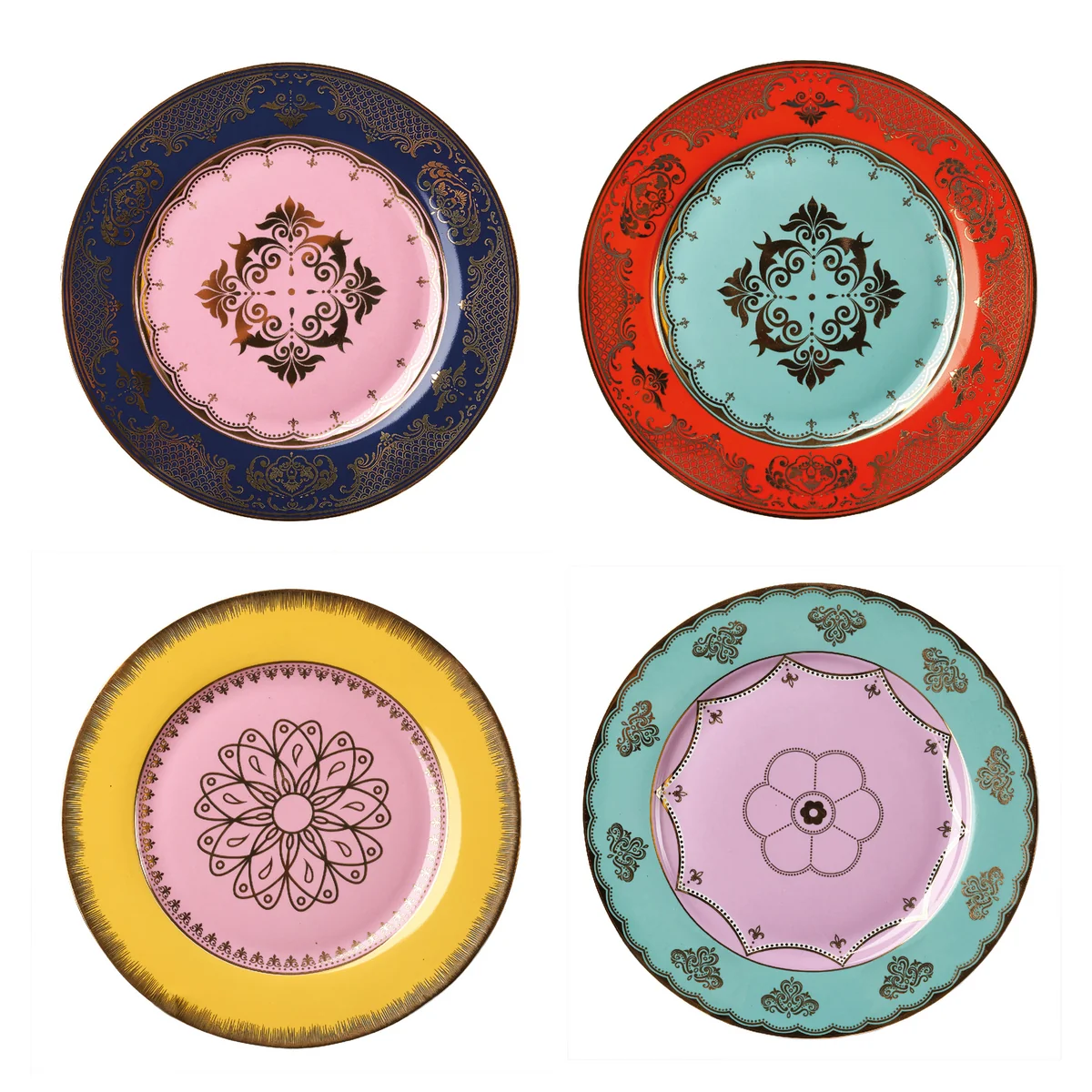POLSPOTTEN - Grandpa Teller, mehrfarbig (4er-Set)