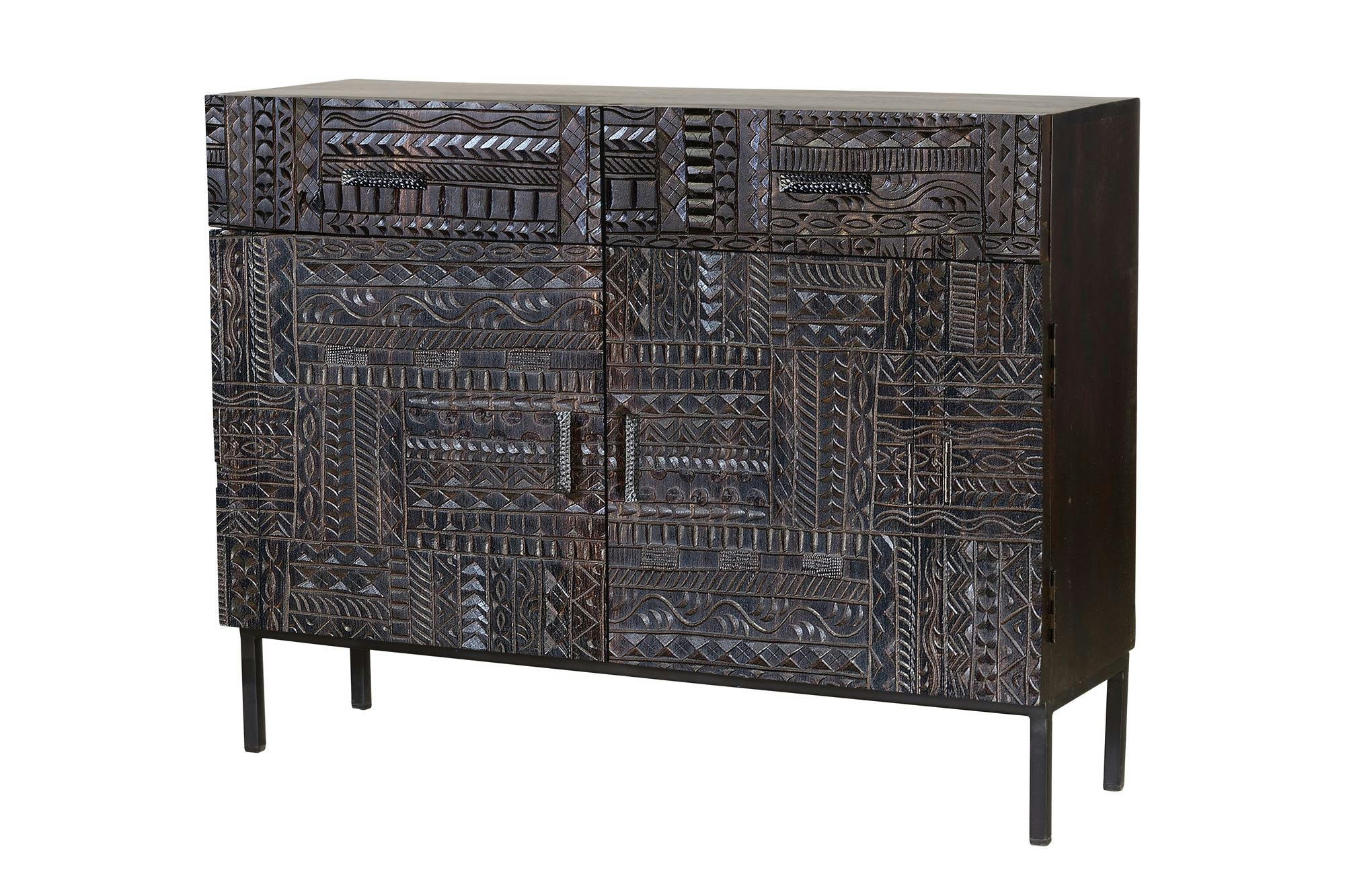 JEROGLIFICO - Commode en manguier noyer foncé