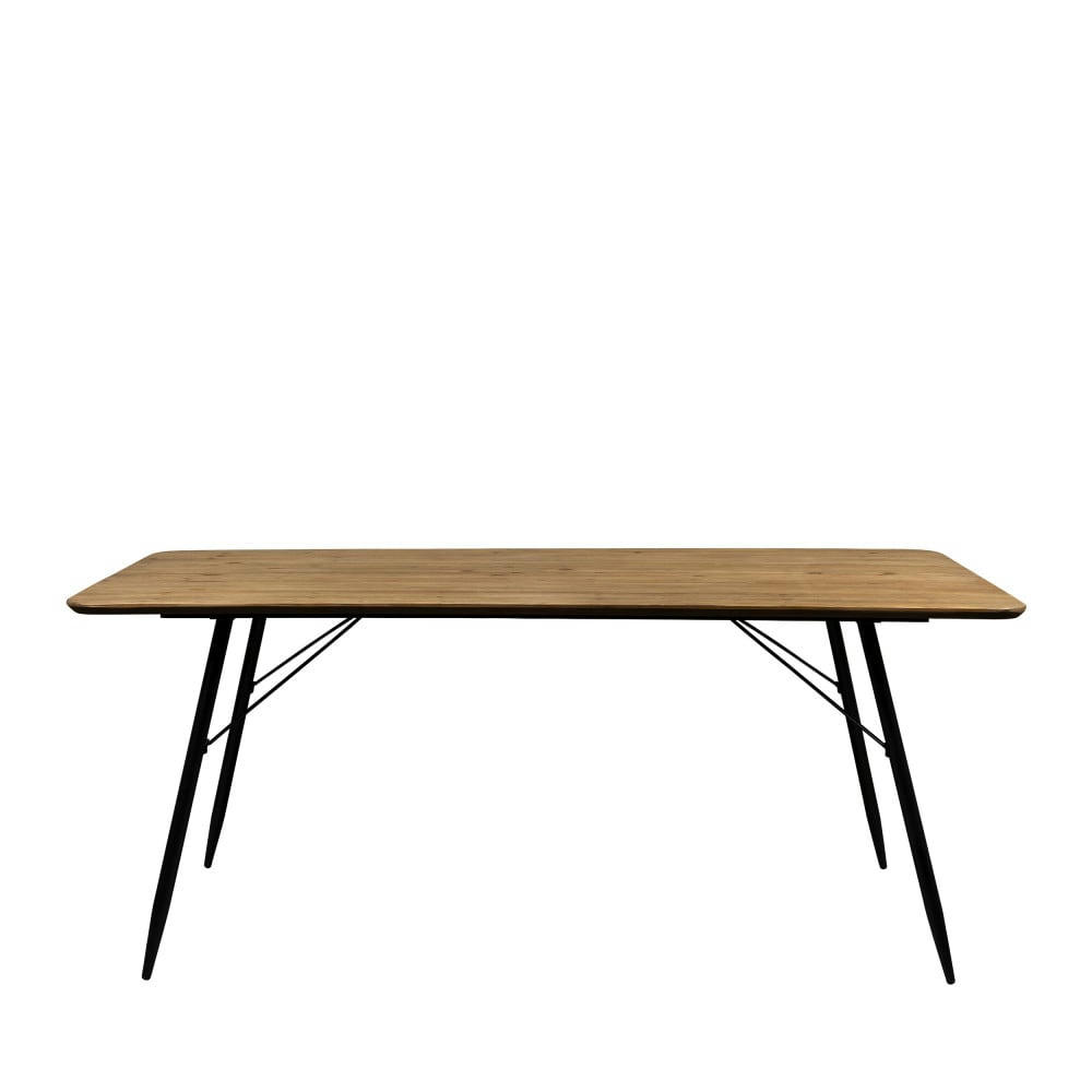 ROGER - Table à manger en bois et métal 200x90cm bois clair