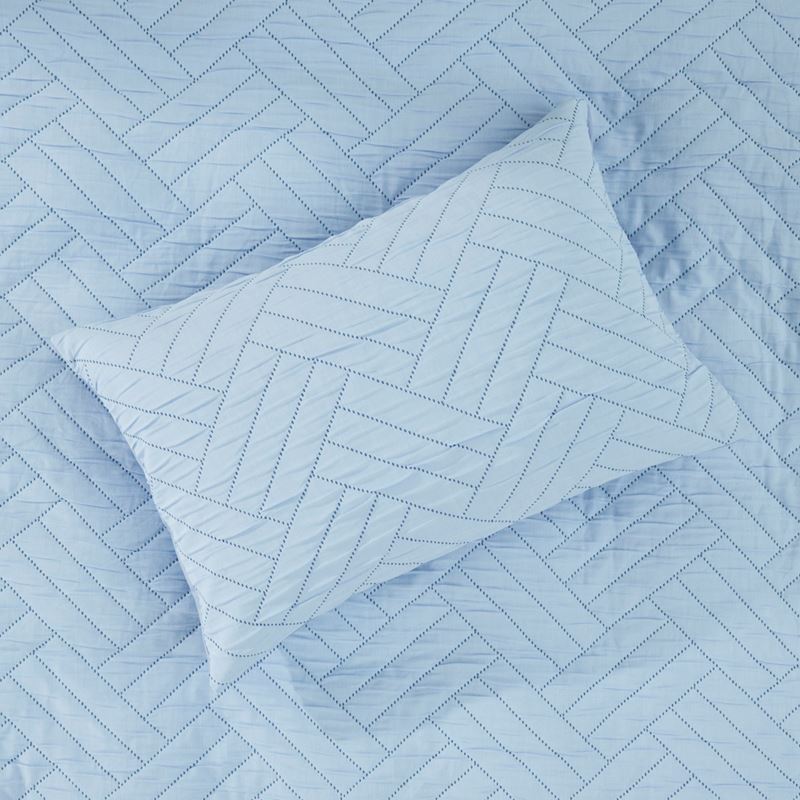 Rex Blue Jacquard Quilt Cover Set