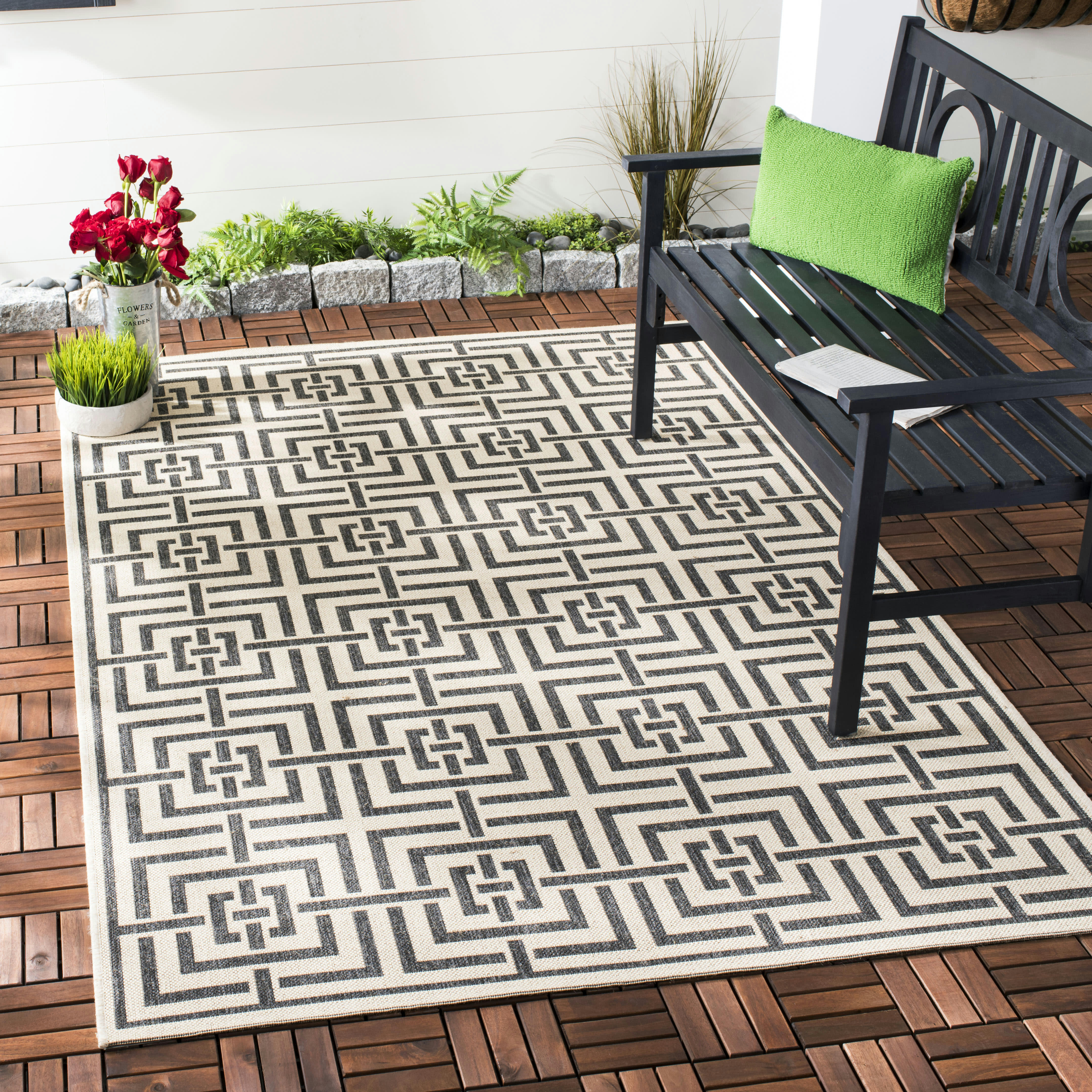 BEACHHOUSE - Tapis d'intérieur en Gris & Naturel, 122 X 183 cm