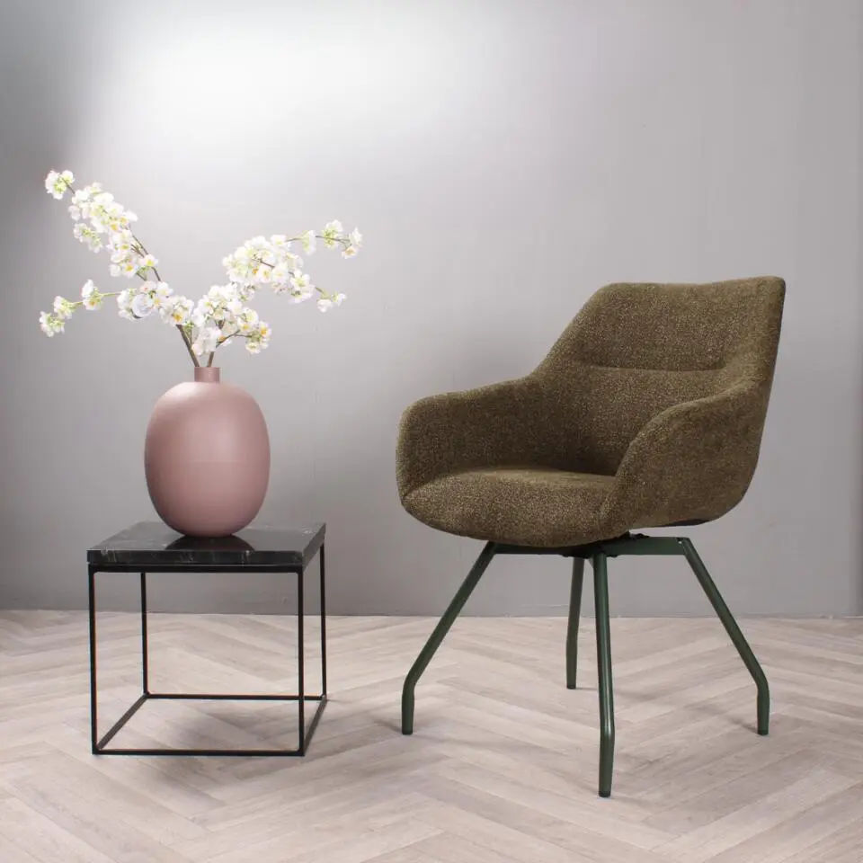 DS4U - Rosario eetkamerstoel met groene poot - groen