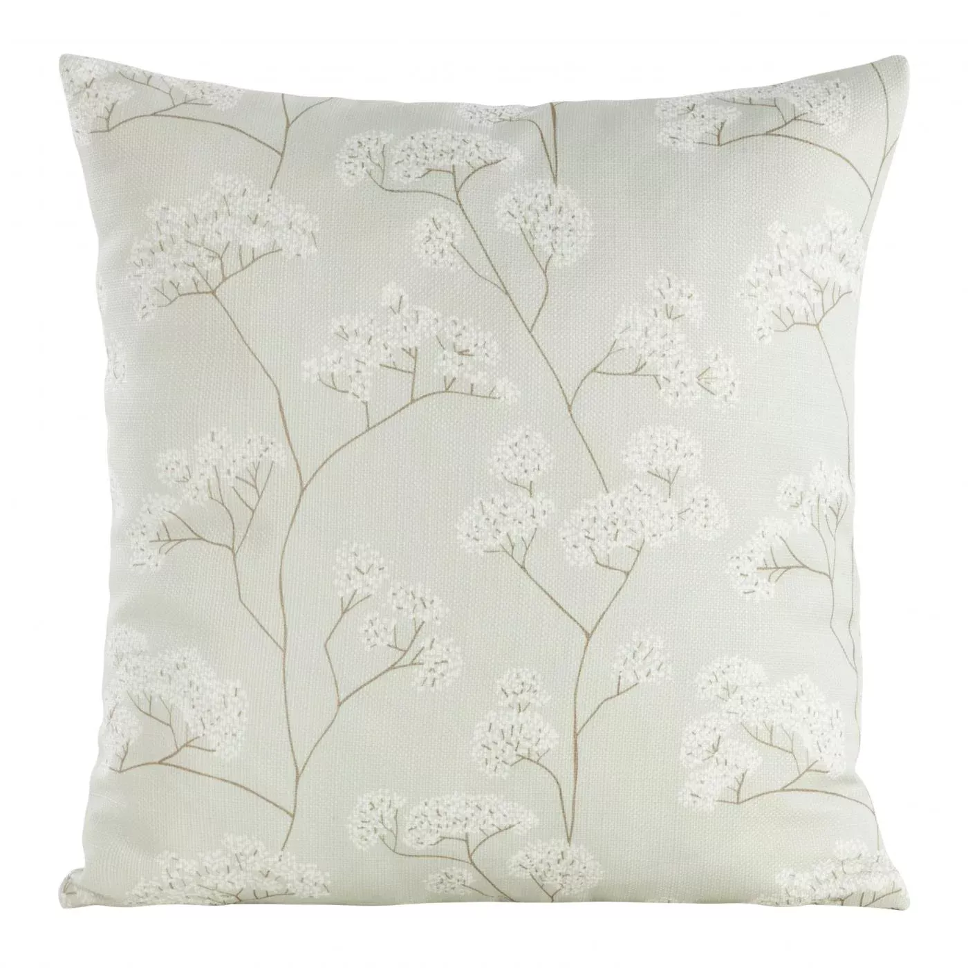 Poszewka na poduszkę 45x45 cm zdobiona kwiatowym printem jasnozielono, kremowa FLORE 4