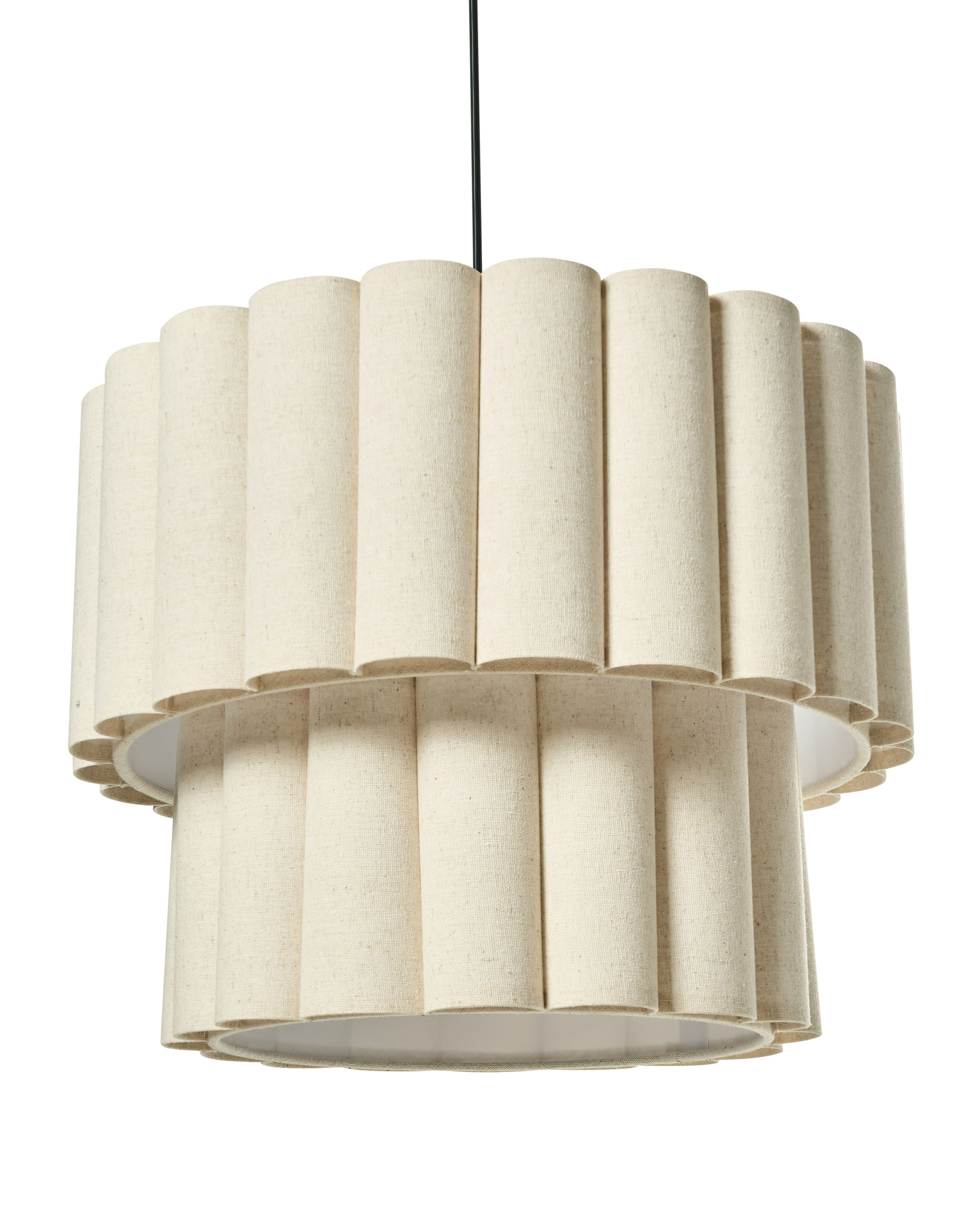 Lampa wisząca podstawa matowa żyrandol z tkaniny jasny beż