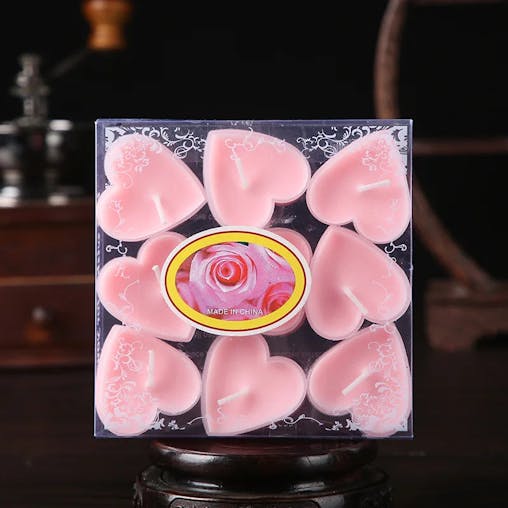 NNEOBA Heart-Shaped Romantic Scented Candle Set (9PCS)
