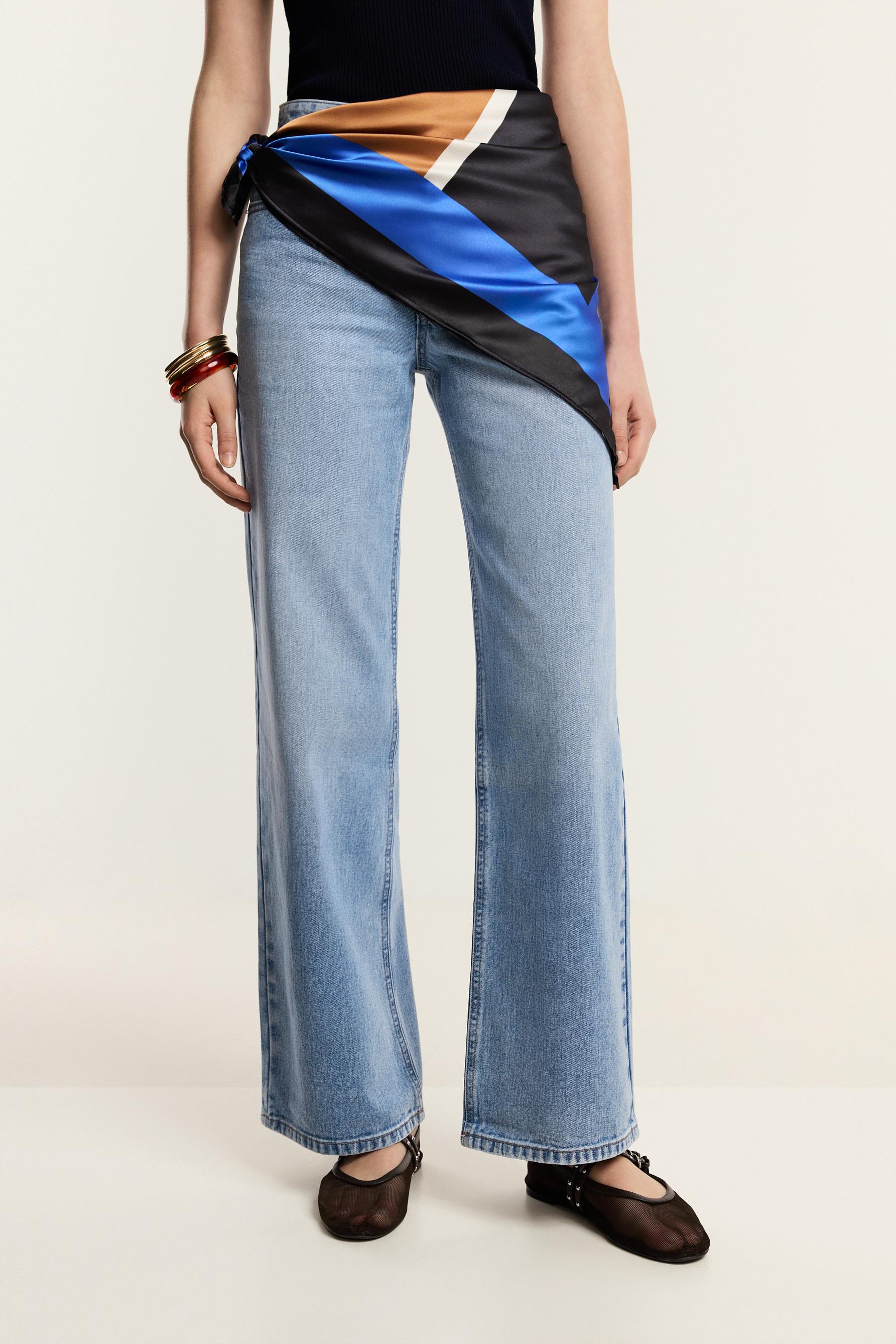 Jeans wide leg pañuelo