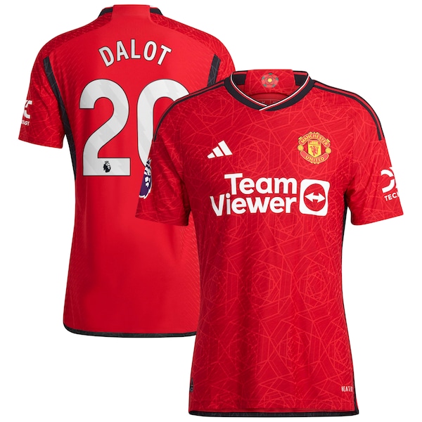 Diogo Dalot Manchester United adidas 2023/24 Home Authentic Player Jersey - Red/Green