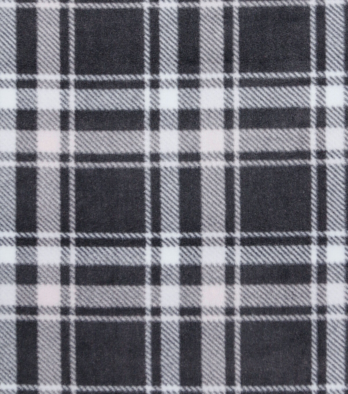Winter Black Plaid Anti Pill Fleece Fabric