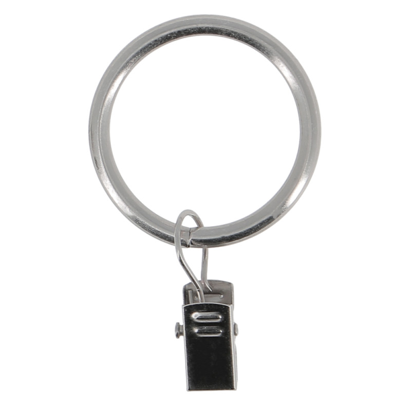 Anneau avec pince en métal Horizon chrome Ø 42 mm 6 pièces MOBOIS