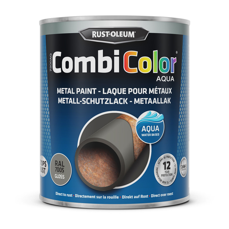 Laque Combicolor Aqua gris souris brillant 0,75 L RUST-OLEUM