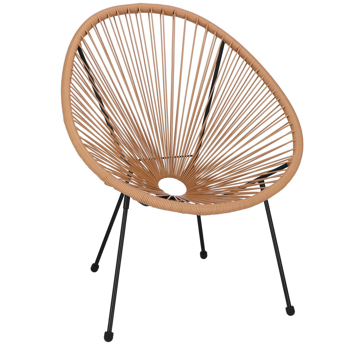 Rattanowy fotel ogrodowy wys.87 cm ażurowe krzesło owalne