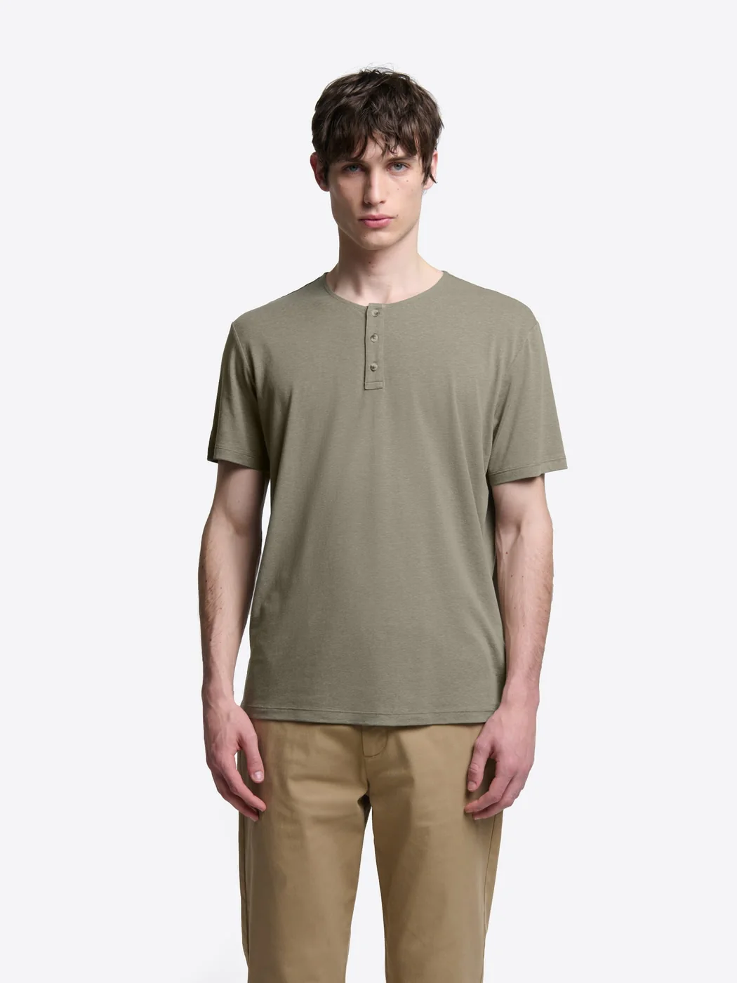 T-shirt col tunisien en lyocell