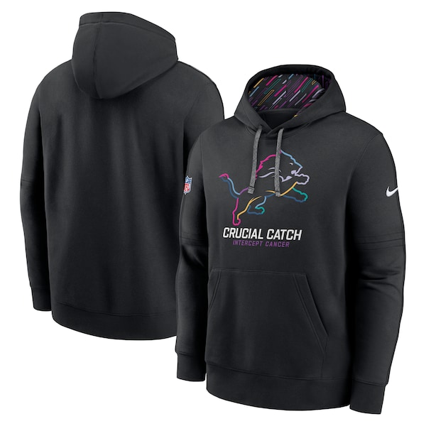 Detroit Lions Nike 2024 NFL Crucial Catch Club Pullover Hoodie - Black