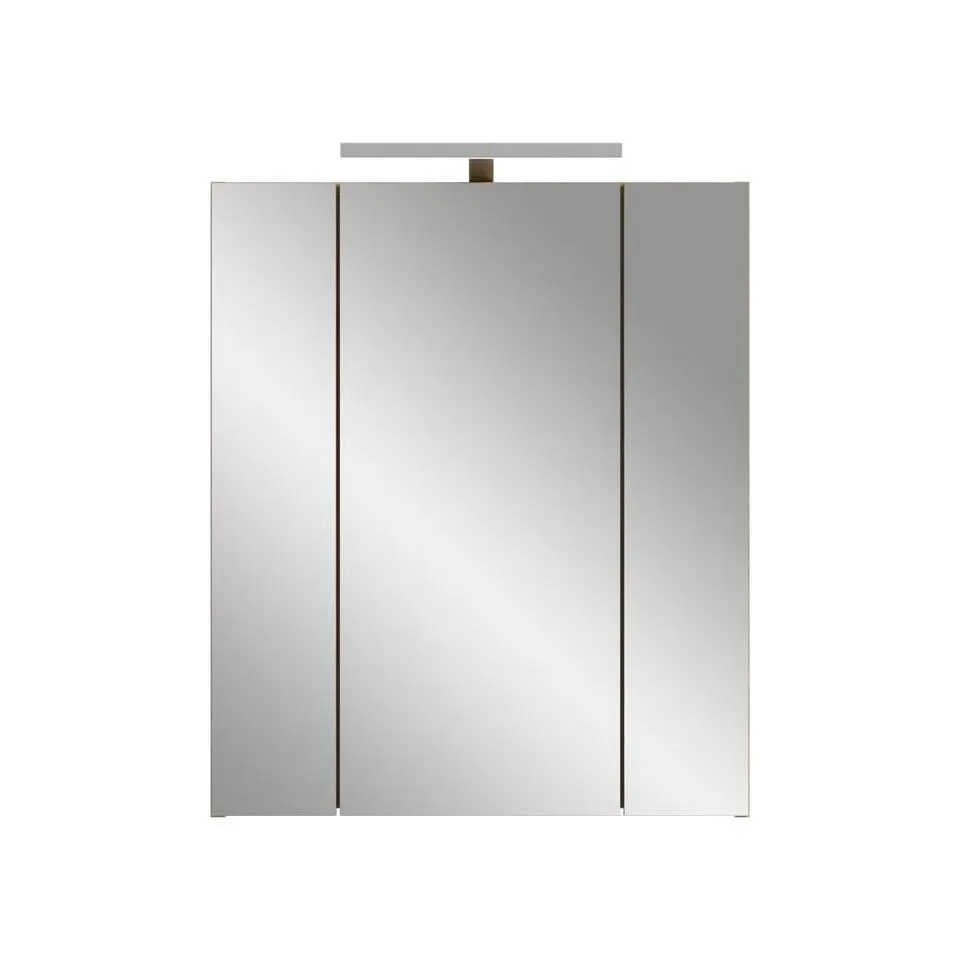 Hioshop Ice spiegelkast inclusief verlichting 3 spiegeldeuren eiken decor