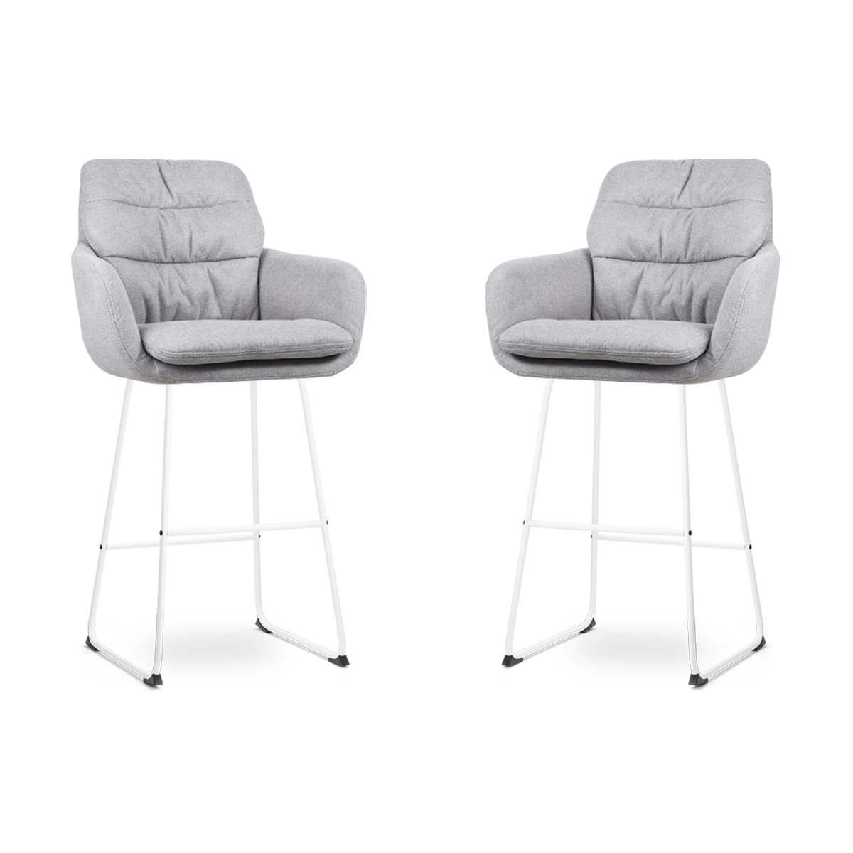 Nolon Nino-Mia Barkrukken Set van 2 - Grijs - Wit - 75 cm