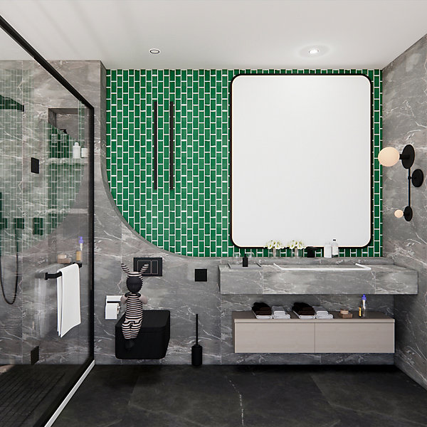 Mosaïque céramique Trentiemax vert L. 29,3 x l. 28,8 cm GoodHome
