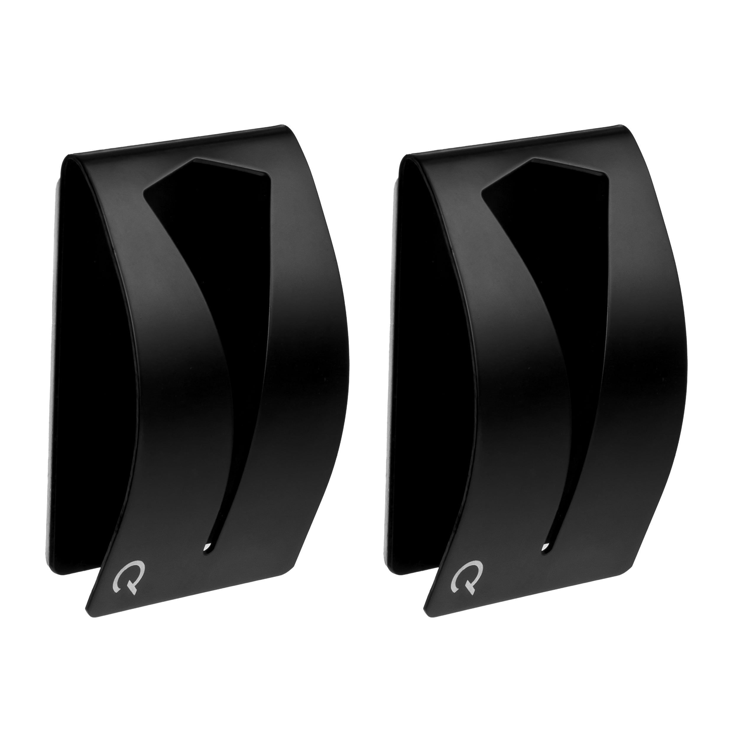 QUVIO Handdoekenhouder zelfklevend RVS - set van 2 - Zwart