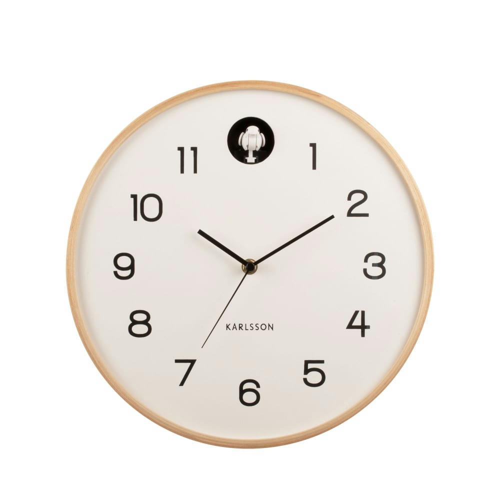 NATURAL CUCKOO - Horloge murale ronde D31,5cm blanc