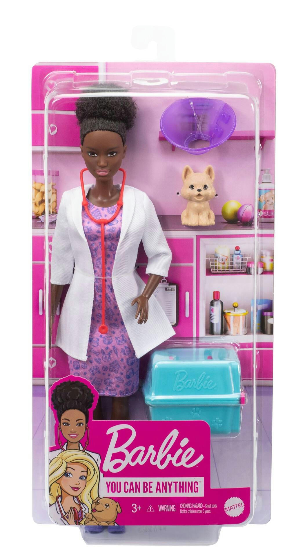 Barbie Vet Doll & Playset,  with Pet, Brunette, 6-pc, Age 3+