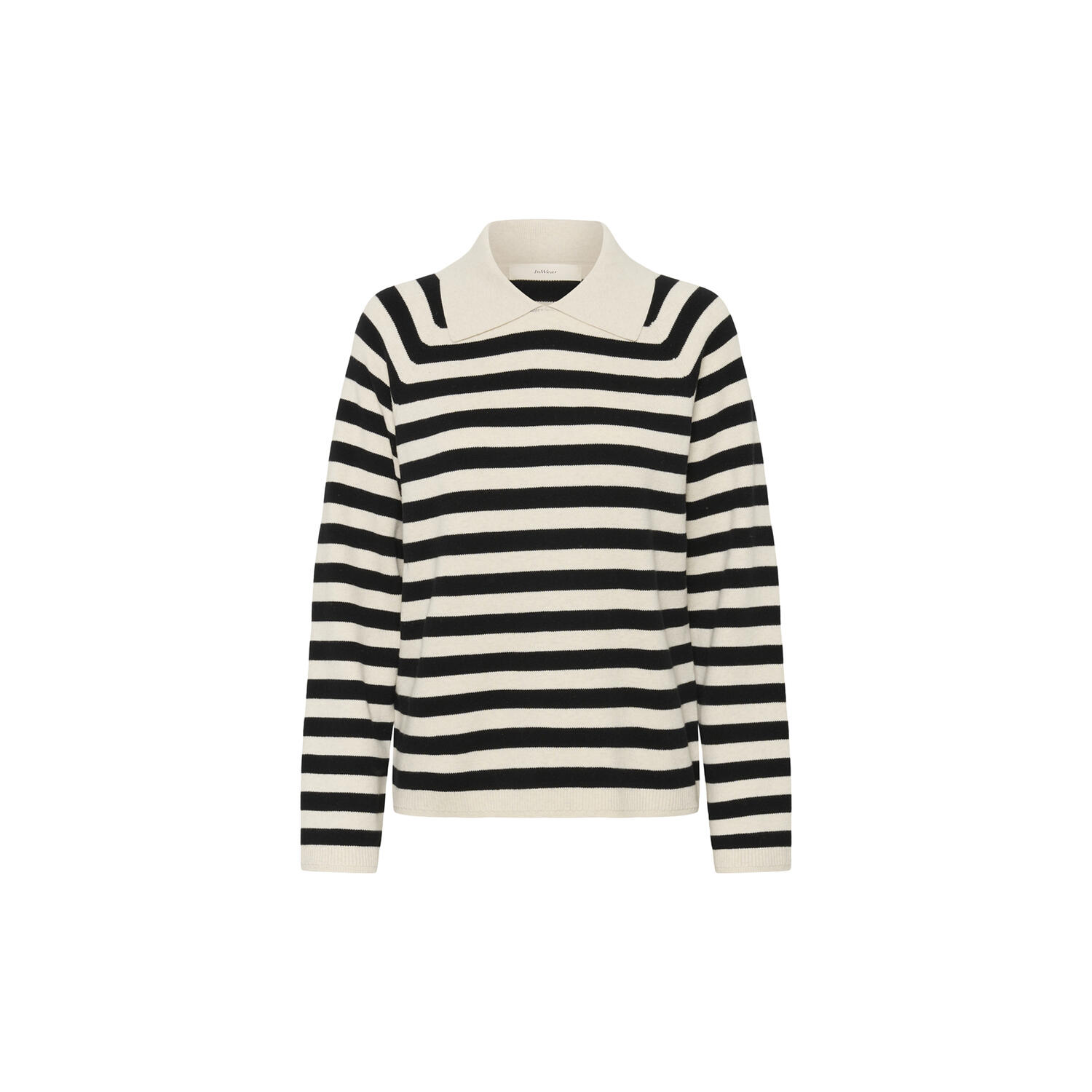 MadieIW Polo, black / whisper white stripe